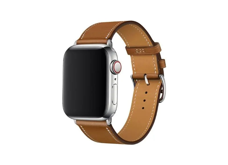 DEVIA PU LEATHER WATCH BAND STRAP FOR APPLE WATCH 38 / 40 / 41 (BROWN)
