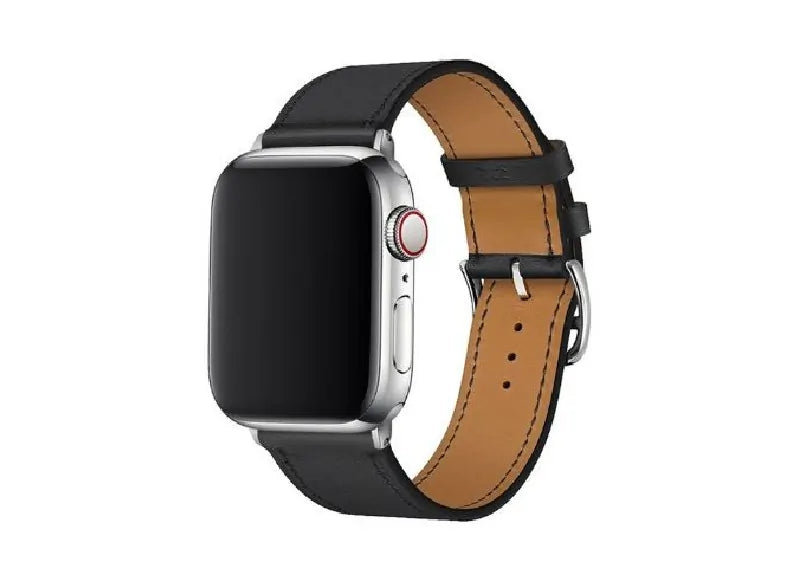 DEVIA PU LEATHER WATCH BAND STRAP FOR APPLE WATCH 42 / 44 / 45 (BLACK)