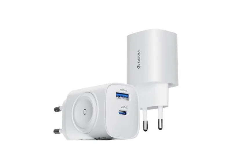 DEVIA RCE-2301ACL 2-IN-1 GAN 22W FAST CHARGER WITH WATCH WIRELESS CHARGING