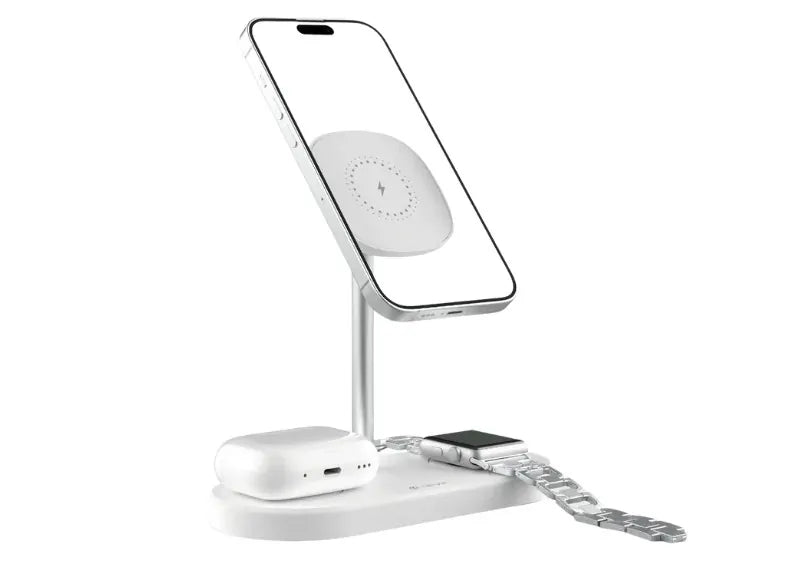 DEVIA SMART SERIES 3 IN 1 BRACKET WIRELESS CHARGER WHITE ΒΑΣΗ ΦΟΡΤΙΣΗΣ (WHITE)
