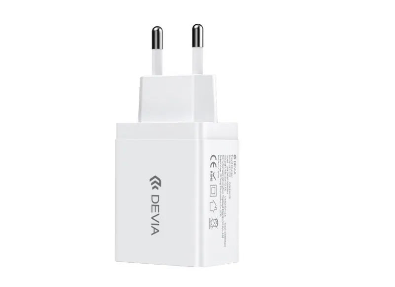 DEVIA SMART SERIES CHARGER 12W (EU PLUG,5V,2.4A) - USBX2 (WHITE)