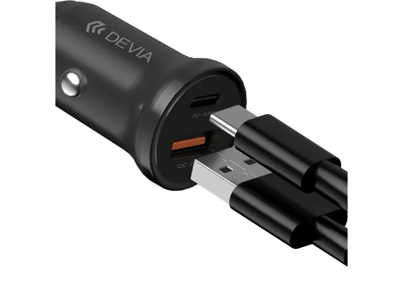 DEVIA SMART SERIES MINI PD 30W +QC 3.0 CAR CHARGER ΦΟΡΤΙΣΤΗΣ AYTOKINHTOY