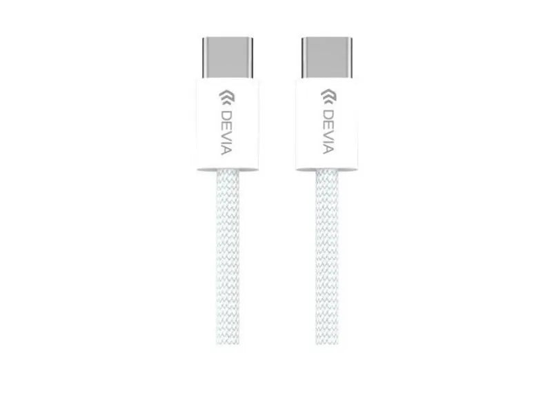 DEVIA SMART SERIES (PD 60W) WOVEN FAST CABLE TYPE C TO TYPE C 1M (WHITE)