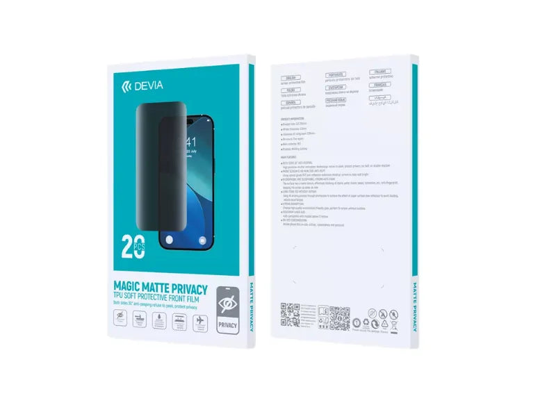 Devia Τζάμι Προστασίας Οθόνης Smartshield Matte Anti-Glare Privacy Film για V5 Machines Pack 20ΤΜΧ