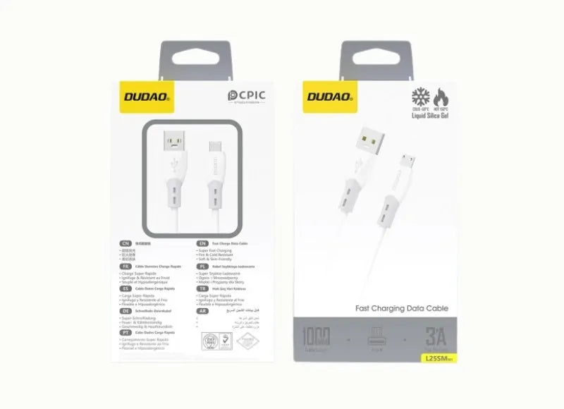 DUDAO L25SM 3 A USB-A - MICRO USB WITH SOFT SILICONE BRAID 1M CHARGING CABLE