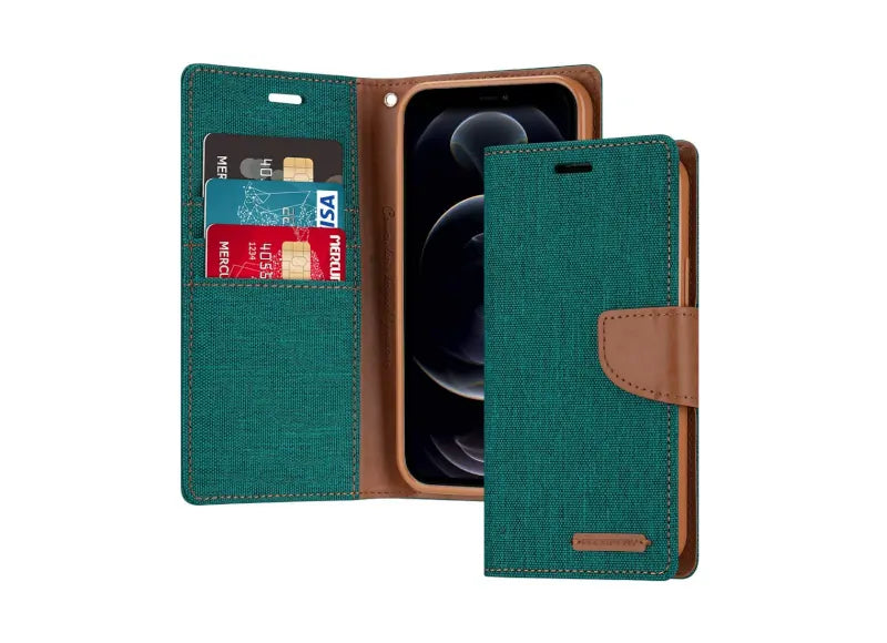 GOOSPERY CANVAS DIARY CASE IPHONE 12 / 12 PRO - GREEN