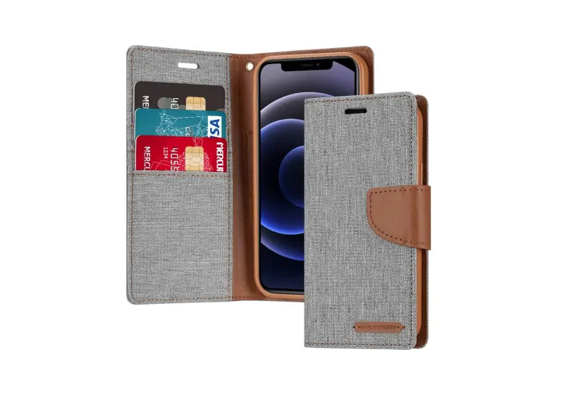 Goospery Θήκη Canvas Diary για iPhone 12 Mini Γκρι