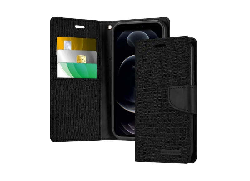 GOOSPERY CANVAS DIARY CASE IPHONE 12 PRO MAX - BLACK