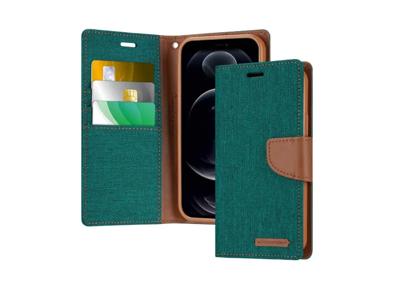 Goospery Θήκη Canvas Diary για iPhone 12 Pro Max Πράσινο