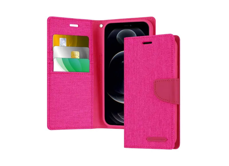 Goospery Θήκη Canvas Diary για iPhone 12 Pro Max Ροζ