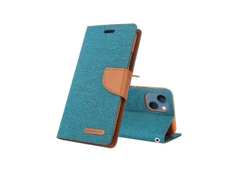 Goospery Case Canvas Diary for iPhone 14 Plus Green