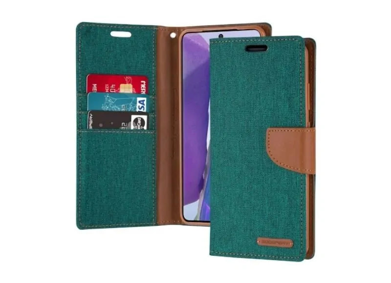 Goospery Θήκη Canvas Diary για Samsung Galaxy Note 20 Πράσινο