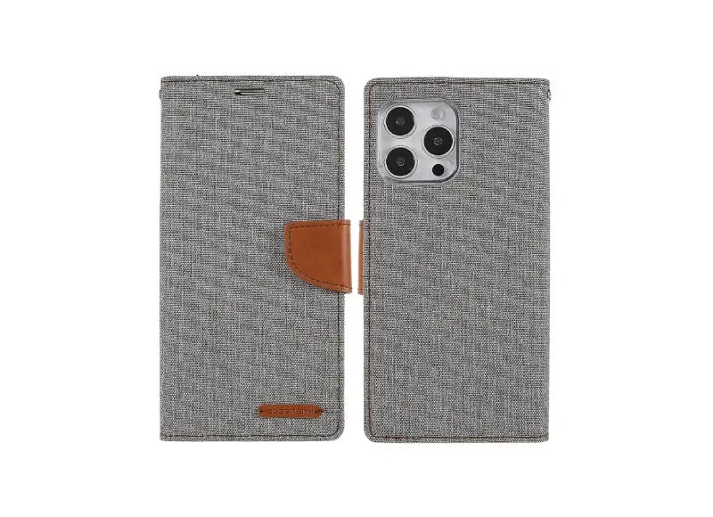 GOOSPERY CANVAS DIARY CASE IPHONE 14 PRO - GREY