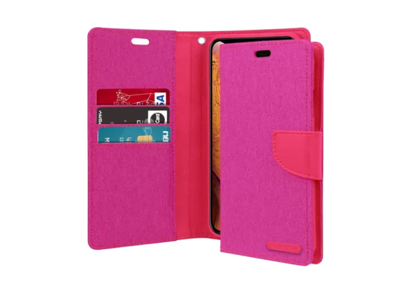 Goospery Θήκη Canvas Diary για Samsung Galaxy S10 Plus Ροζ