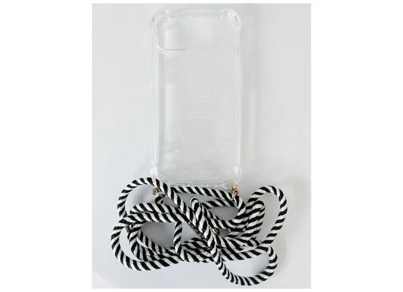 GOOSPERY CLEAR CASE WITH STRAP IPHONE 11 (BLACK / WHITE)