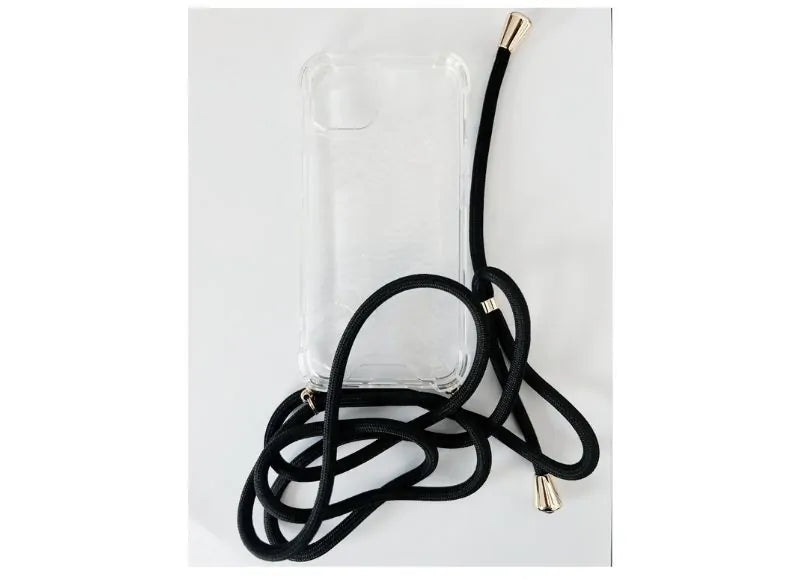 GOOSPERY CLEAR CASE WITH STRAP IPHONE 12 PRO MAX (BLACK)