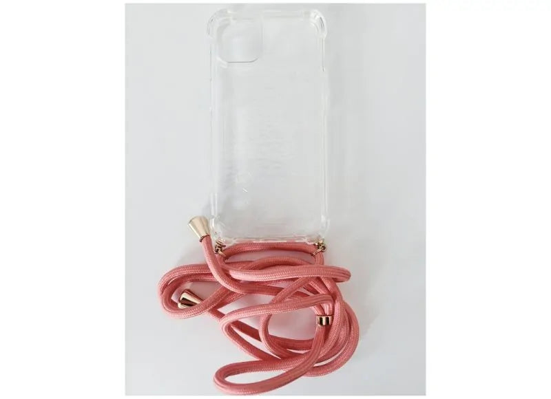 Goospery Θήκη Clear With Strap για iPhone 13 Ροζ