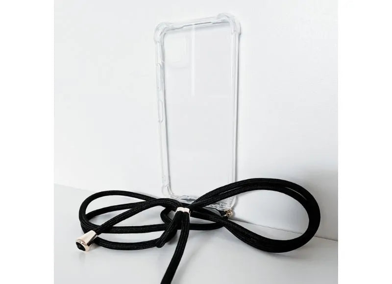 GOOSPERY CLEAR CASE WITH STRAP SAMSUNG A22 5G (BLACK)