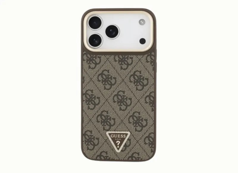 GUESS 4G TRIANGLE LOGO MAGSAFE IPHONE 17 PRO MAX ΘΗΚΗ ΚΙΝΗΤΟΥ (BROWN GOLD)