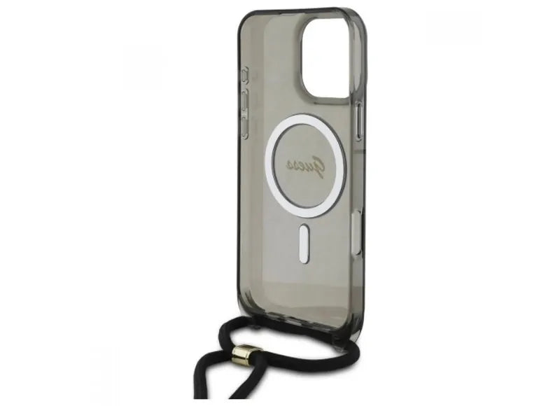 GUESS CROSSBODY CORD SCRIPT MAGSAFE ΘΗΚΗ ΓΙΑ IPHONE 16 PRO ΜΑΥΡΟ