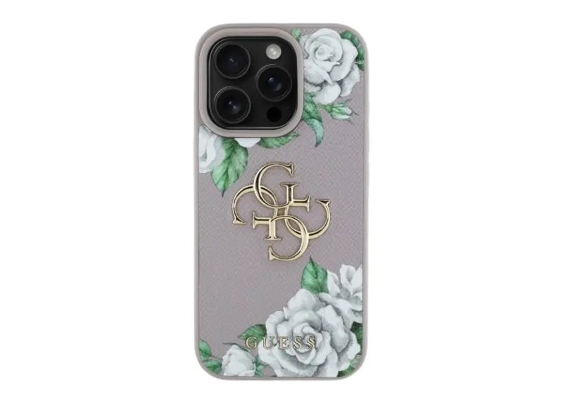 GUESS GRAINED ROSES BIG 4G LOGO IPHONE 16 PRO MAX ΘΗΚΗ ΚΙΝΗΤΟΥ (PURPLE)