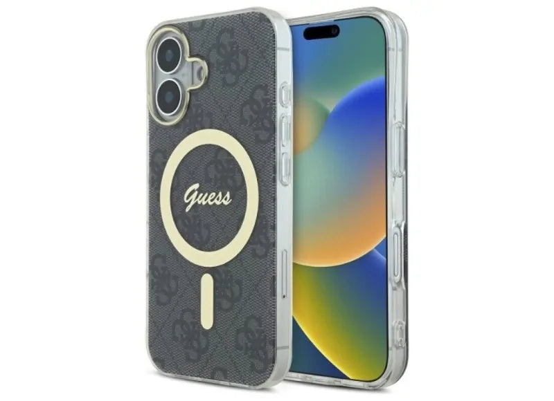 GUESS MAGSAFE 4G LOGΟ HARD IPHONE 16 ΘΗΚΗ ΚΙΝΗΤΟΥ (CLEAR/BLACK)