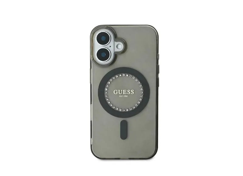 GUESS MAGSAFE RHINESTONES HARD CASE IPHONE 16 (BLACK)