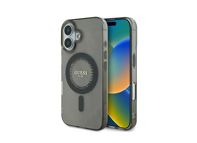 GUESS MAGSAFE RHINESTONES HARD CASE IPHONE 16 (BLACK)