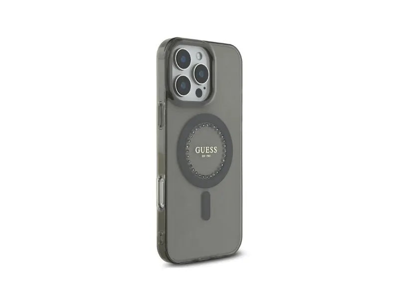 GUESS MAGSAFE RHINESTONES HARD CASE IPHONE 16 PRO MAX (BLACK)