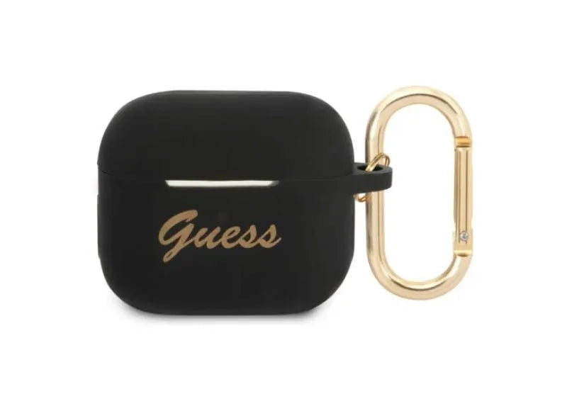 GUESS VINTAGE SCRIPT GOLD LOGO CASE - AIRPODS 3 - BLACK/GOLD