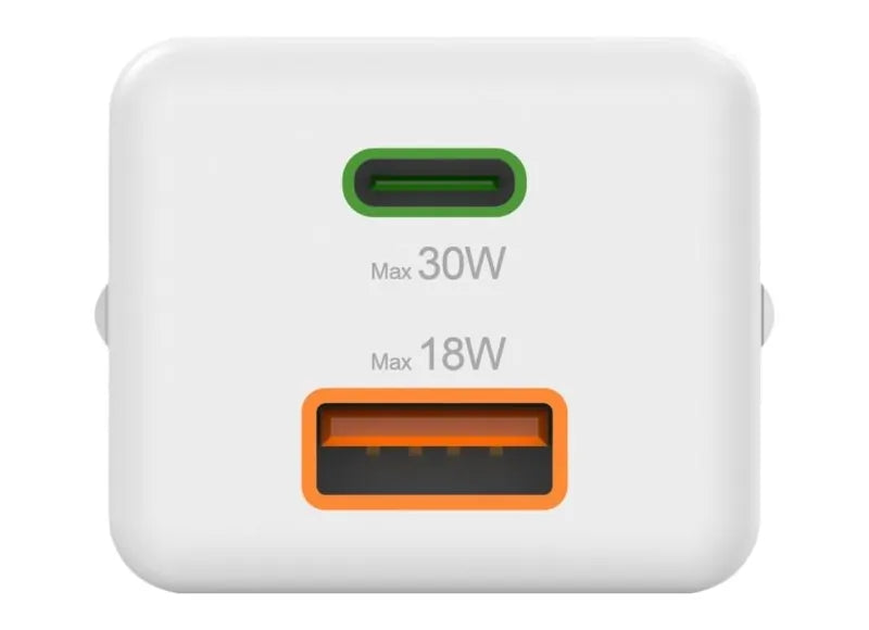 HAMA 1xUSB-C 1xUSB-A MINI FAST CHARGER PD 30W ΟΙΚΙΑΚΟΣ ΦΟΡΤΙΣΤΗΣ (WHITE)