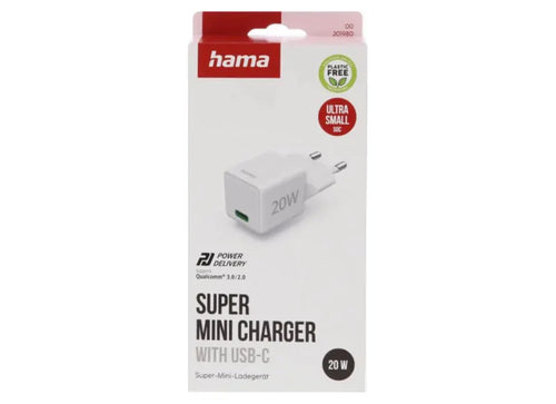 HAMA FAST CHARGING SMARTPHONE CHARGER (WHITE)