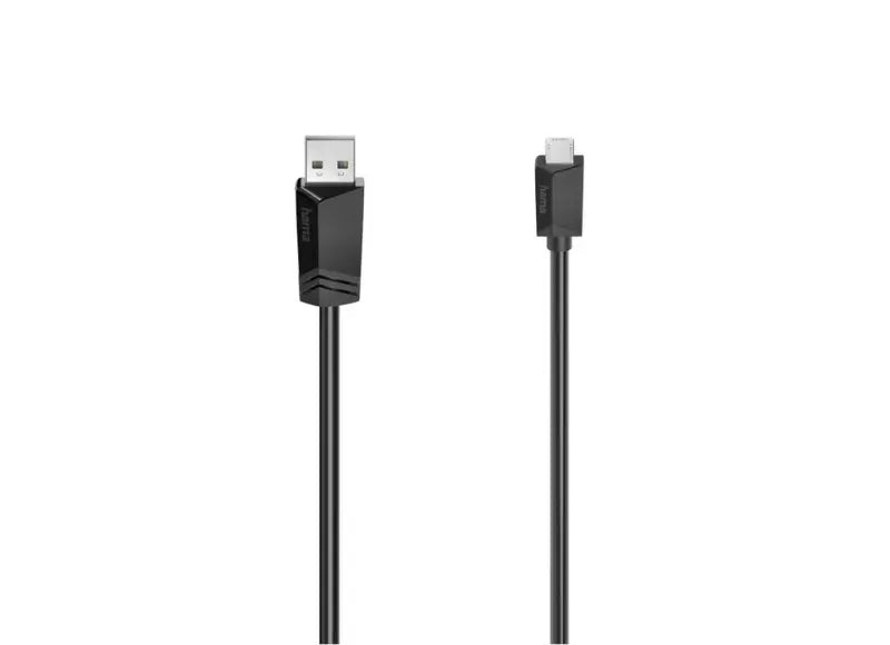 Hama Καλώδιο USB-A σε Micro USB 1.5m Μαύρο