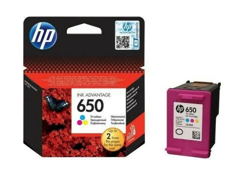 HP 650 TRI-COLOR INK CARTRIDGE (CZ102A)