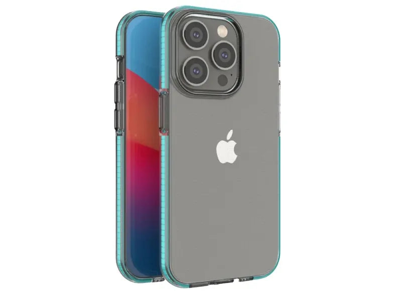 HURTEL SPRING SILICONE ΘΗΚΗ ΚΙΝΗΤΟΥ ΓΙΑ IPHONE 14 PRO ΜΕ ΠΛΑΙΣΙΟ LIGHT BLUE