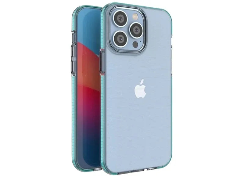 HURTEL SPRING SILICONE ΘΗΚΗ ΚΙΝΗΤΟΥ ΓΙΑ IPHONE 14 PRO MAX ΜΕ ΠΛΑΙΣΙΟ LIGHT BLUE