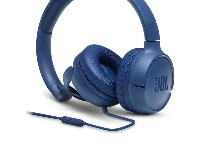 JBL TUNE 500 ON-EAR UNIVERSAL HEADPHONES & 1-BUTTON MIC/REM (BLUE)
