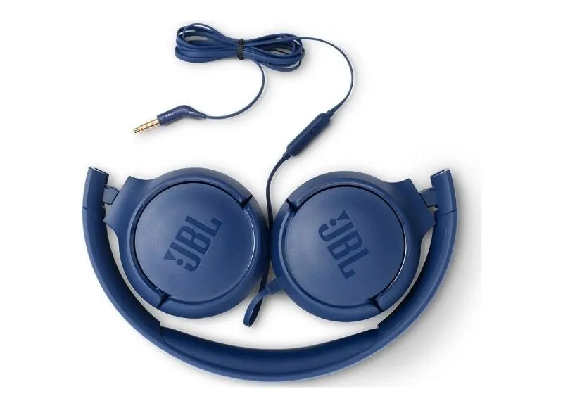 JBL Ενσύρματα Ακουστικά Κεφαλής Tune 500 On-Ear Universal & 1-Button Mic/Rem Μπλε