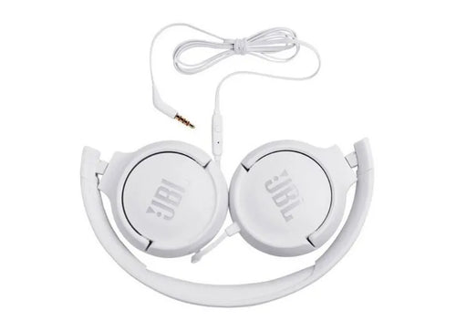 JBL TUNE 500 (ON-EAR) HEADPHONES & MIC (UNIVERSAL) - 3.5mm JACK (WHITE)