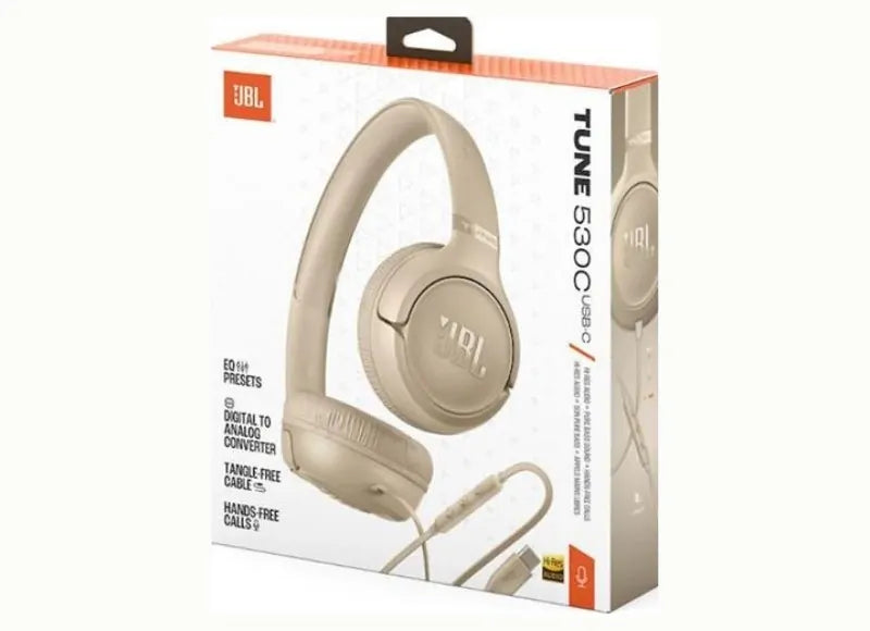 JBL Ενσύρματα Ακουστικά Tune 530C USB-C On-Ear Μπεζ