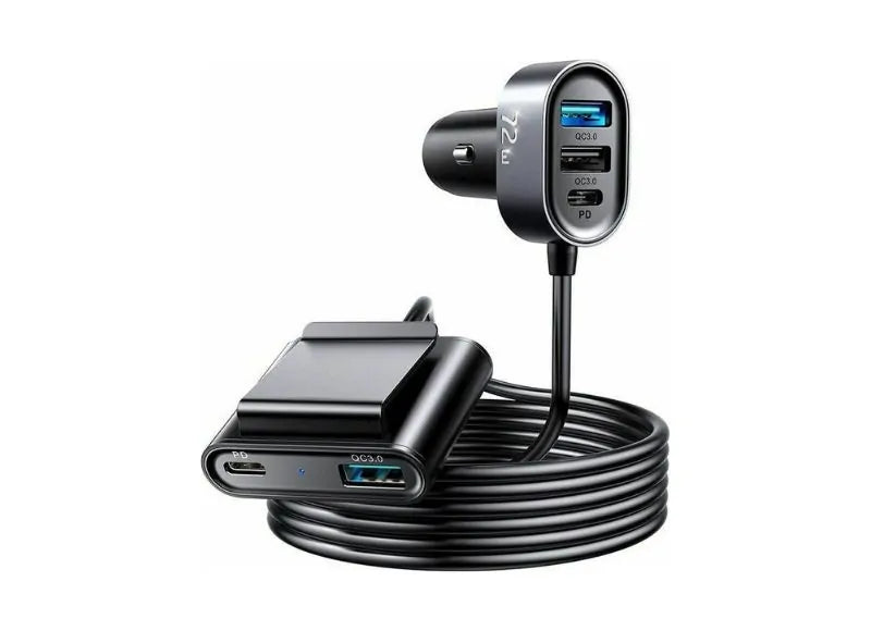JOYROOM CAR CHARGER 2xPD / 2xQC3.0 72W 1.5M (BLACK)