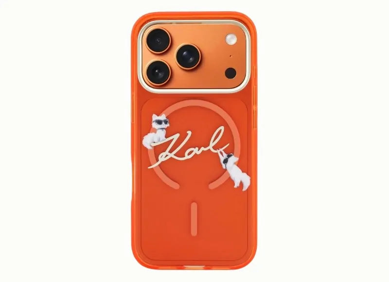 KARL LAGERFELD IML CHOUPETTES KARL SCRIPT LOGO MAGSAFE IPHONE 17 PRO ΘΗΚΗ ΚΙΝΗΤΟΥ (ORANGE)