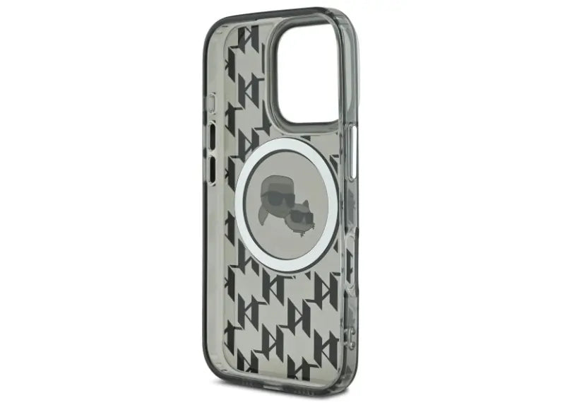 Karl Lagerfeld Θήκη Iml Monogram Karl & Choupette MagSafe για iPhone 16 Pro Μαύρο
