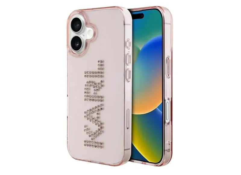 KARL LAGERFELD IML RHINESTONES LOGO IPHONE 16 ΘΗΚΗ ΚΙΝΗΤΟΥ (PINK)