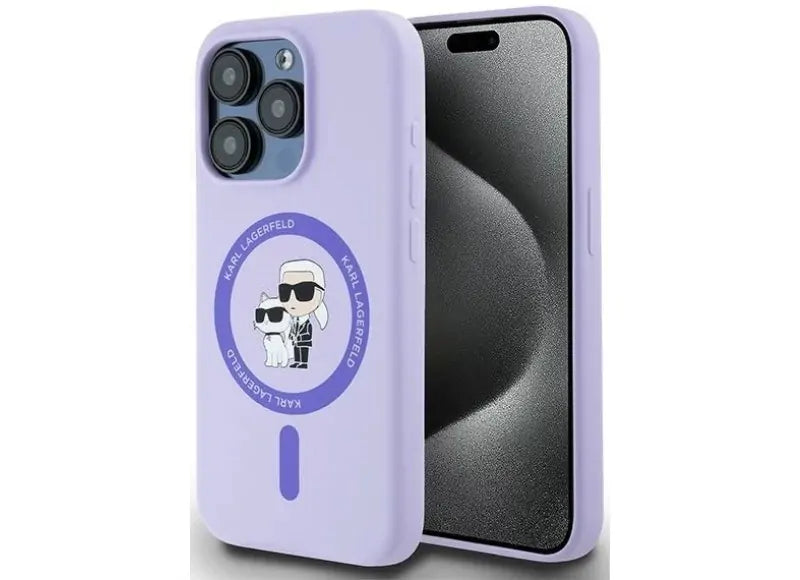 KARL LAGERFELD SILICONE KARL & CHOUPETTE HEADS RING MAGSAFE ΘΗΚΗ ΓΙΑ IPHONE 15 PRO ΜΩΒ