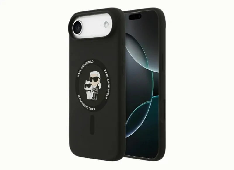 KARL LAGERFELD SILICONE KARLAMP CHOUPETTE RING MAGSAFE IPHONE AIR ΘΗΚΗ ΚΙΝΗΤΟΥ (ΜΑΥΡΟ)