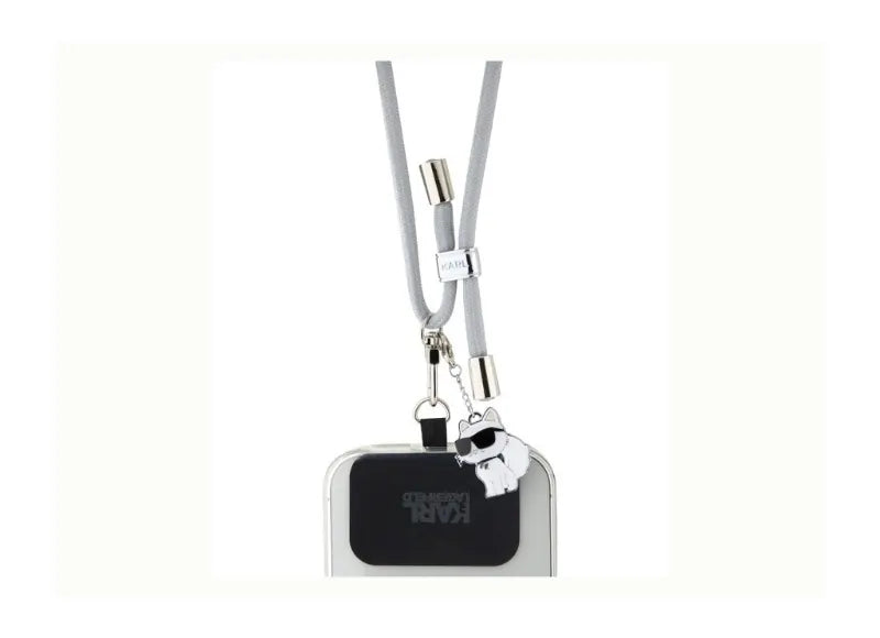 KARL LAGERFELD UNIVERSAL CHOUPETTE CROSSBODY CORD STRAP ΓΚΡΙ