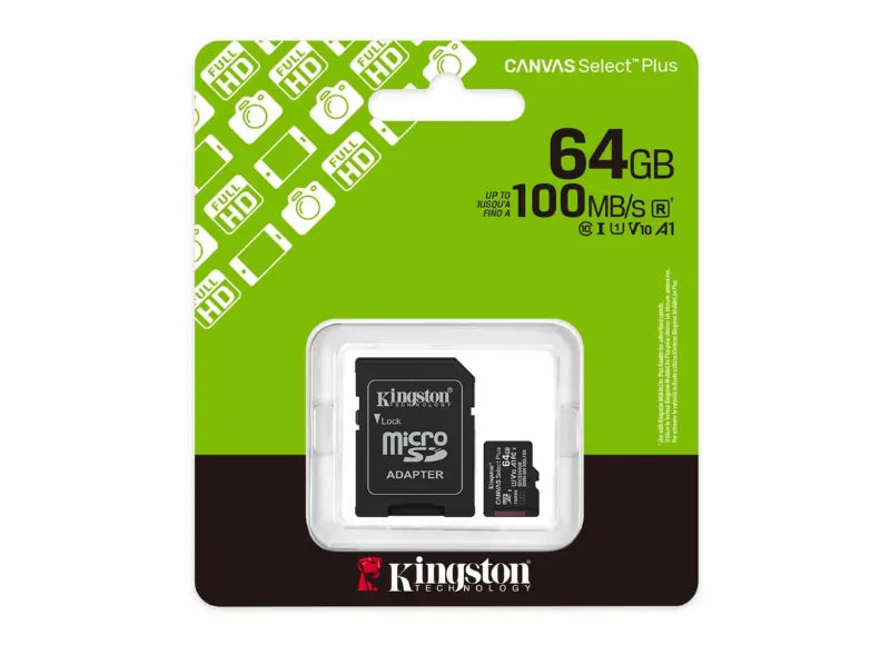 KINGSTON CANVAS SELECT PLUS GEN3 MICROSDXC 64GB UHS-I ΜΕ SD ADAPTER