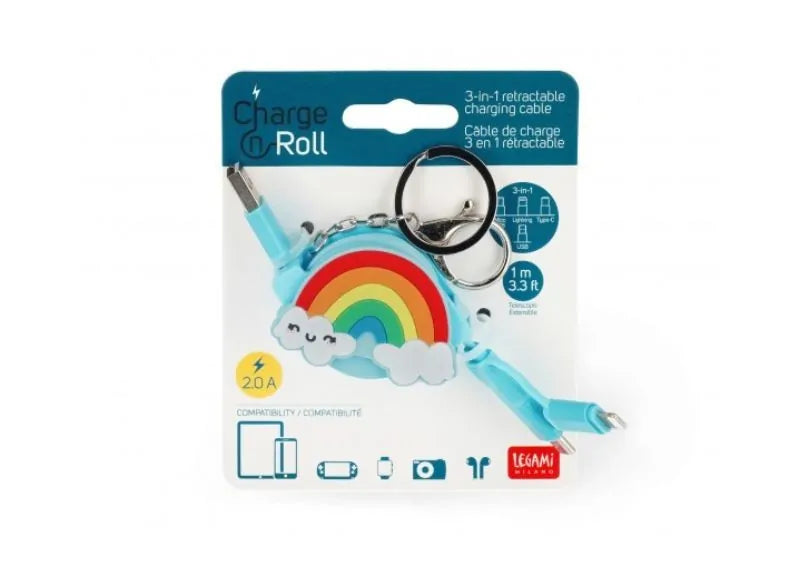Legami Καλώδιο Charge 'N Roll Rainbow 3-in-1 1m