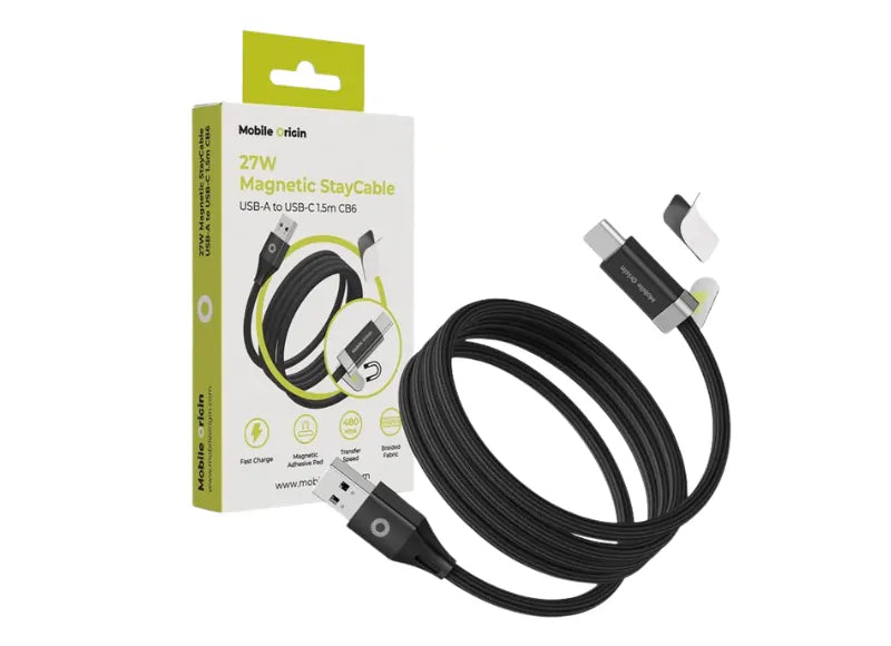 MOBILE ORIGIN 27W MAGNETIC STAYCABLE USB-C ΣΕ USB-A 1.5M